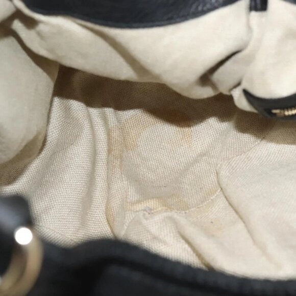 GUCCI Marrakech Tote Bag Leather Black Gold 257029 Auth 137913 - Picture 12 of 16